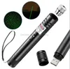 Caneta apontadora laser verde militar tática lanternas Astronomia 532nm Brinquedo poderoso para gatos Foco ajustável Padrões de luzes começa a tocha com bateria embutida