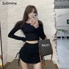 Skirts skirts for women Harajuku Summer Thread Side Draw String Elastic Sexy Mini Skirt Bandage Tie korean fashion skirt y2k clothes 230720