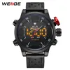 geschenk WEIDE mannen casual mode quartz led-display topmerk luxe lederen band militaire leger horloges Clo273Y