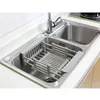 2020 Rack Drain Basket Stainless Steel Telescopic Sink Dish Drainers For Kitchen Drain Shelf Installation Kitchen Holder244d