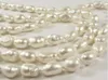 Chains Natural Freshwater Cultured Pearls Irregular Baroque 8-9 Mm White Pink Black Necklace 100inches Sweater Chain