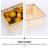 Dinnerware Sets Bamboo Storage Basket Woven Coffee Table Decor Party Supply Wooden Toy Box Packing