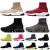 Herrkvinnor Sllip-On Boots Casual Shoes Deisnger Sock Shoe Triple S Vintage Beige Full Black 2.0 Pink Blue Light Grey Brunt Booties Paris Fashion Walking Trainers