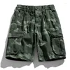 2024 shorts pour hommes 2023 hommes Mode d'été Coton armée armée tactique multi-poches pantalons courts décontractés camouflage lâche