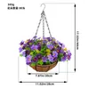 Decorative Flowers Spring Simulation Flower Hanging Basket Bow Tie Wreath Home Iron Art Basin Decoration