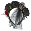 Headpieces Halloween Crâne Bandeau Pour Femmes Jour Des Morts Gothique Goth Headpiece Punk