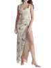 Two Piece Dress Stylish Satin For Women - Vintage-Inspired Backless Spaghetti Strap Perfect Summer Parties And Cocktail