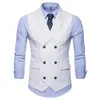 Coletes Masculinos Moda Versátil Masculino Terno Colete Ponto Duplo Seios Colete Gravatas Conjunto Formal Casual Acessórios de Casamento Atacado