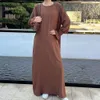 Vêtements Ethniques Sous Abaya Intérieur Long Slip Dress Couleur Unie Poignets Smockés Vêtements Islamiques Femme Musulmane Casual Dubai Turk Modeste Hijabi Robe 230721