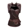 Dobby Faux Cuir Punk Corset Acier Désossé Gothique Vêtements Taille Formateur Basque Steampunk Corselet Cosplay Tenues De Fête S-6xl Y19251z