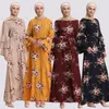 Nova Moda Muçulmana Vestido Estampado Feminino Abaya e Hijab Jilbab Roupa Islâmica Maxi Vestido Muçulmano Burqa Dropship March Saia Longa237i