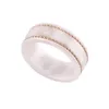 Anillos de diseñador de oro rosa hombres mujeres blanco negro anillo de cerámica hombres de lujo joyería encanto carta amistad Italia joyería de moda wed237O