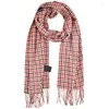 Scarves Brand Mens Warm Soft Cashmere Wool Plaid TARTAN SCARF Checked Bordeaux A3A17737