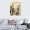 Landscape Canvas Abstract Art Manhattan Gray and Gold I Hand Painted Artwork Romantic House Decor