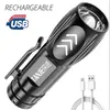 Многофункциональный мини-USB Rechargable Clip Flashlight Torge Портативный рабочий свет наружный кемпинг рыбацкий фонарь светодиодный свет 3 режим водонепроницаемы