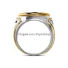 Anelli a fascia Fashion Usa President Trump Ring Gioielli più recenti Sier Color oro American Mens Cool Biker Drop Delivery Dhj8R