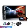 Car Audio Radio 2 DIN HD 7 Touch Screen Stereo Bluetooth Hands FM صورة عكسية مع بدون كاميرا 12V 7018B239W