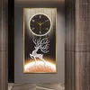 壁の時計40 80cmエルクアルミニウム合金吊り時計クリスタル磁器絵画リビングルームの装飾