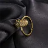 Trouwringen Mode Goud Kleur Ananas Ring Uniek Ontwerp Vrouwen Zomer Sieraden Drop Open Maat Verstelbaar Groothandel