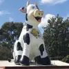 Mascote caroon inflável de vaca sagrada oxford sentado ao ar livre com nome de marca para promoção de teto 306G