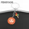 Metal Summer Fruit Keychains Gratis frakt Lemon Keychain för nyckel Söt melonkortshållare Pitaya Key Ring