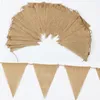 Bannerflaggor 48st Jute Burlap Blank String Flag Pennant Linen Flags Festival Christmas Party Kindergarten House Party Wedding Diy Decoration 230720