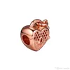 2018 Autumn 925 Sterling Silver Jewelry Love You Lock Rose Gold Charm Beads Fits Pandora Bracelets Necklace For Women Jewelry Maki217L