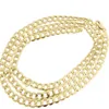 Collier chaîne à maillons gourmette cubaine en or jaune 14 carats creux pour homme 6 50 mm 16-30 pouces225t