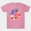 4 juli självständighetsdagen firande USA Independence Day T-shirt solrosor