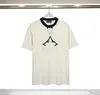 Camiseta de diseñador para hombre 23ss Paris Jacquard letra cadena estampado manga corta algodón mujer negro blanco S-2XL