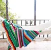 Blankets Mexican Style Rainbow Striped Blanket Pure Cotton Sofa Cobertor Hanging Tapestry for Bed Plane Travel with Tassel 230721