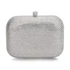 Worki wieczorowe Bing Woman Torba Square Diamonds Day Clutch Srebrzysty jasny kryształowe szprychy słomy