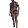 Tute da uomo Forme sovrapposte Camicie patchwork con pantaloni Set da sposo Abiti da uomo Nigeria Abbigliamento da festa nuziale africano personalizzato