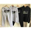 Men's Tracksuits Shooting Trapstar Ss New Gray Tiger Head Embroidered Towels Cotton High Quality Fleece Jacket with Hood Pants YU8825