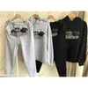 Chándales para hombres Shooting Trapstar SS New Grey Tiger Head Toallas bordadas Algodón Chaqueta de lana de alta calidad con pantalones con capucha YY5112