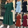 Ethnic Clothing Women Muslim Dubai Abaya Kimono Hijab Long Dress Kaftan Islam Clothing button shirt Maxi Dresses Vestidos Robe African Abaya 230721