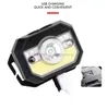 Lampe frontale puissante 5W LED phares Capteur de mouvement du corps Lampes frontales Mini COB XPE Phare Rechargeable Lampe frontale de camping en plein air avec lampes à induction USB