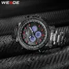 Weide Men Business Alarm Chronograph Digital Analog Metal Case Belt Strap Armband Quartz Armswatches Clock Relogio Masculino1899