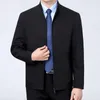 Heren Jackets 2023 Men Business Jacket Spring Herfst buitenshuis Mens Casual Turndown Collar Zipper Coats Classic Male Office Outerwear