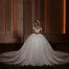 Luxury Middle East Bridal Gowns Sparkly Sequins Crystal With Long Train Dubai Moroccan Saudi Arabia Wedding Dresses robes de marie297x