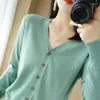 Frauen Strick 2023 Frühling Sommer Frauen V-ausschnitt Strickjacke Mäntel Weibliche Lose Dünne Gestrickte Jacken Damen Einfarbig Pullover Mäntel S92