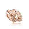 18K Or Rose Charmes Perles Fit pandora Style bracelets porte-bonheur Pour Européen Serpent Chaîne Bracelet Bijoux Collier Diy marquage267G