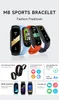 M8 SMART WATCH TROATER SMARTHERS SMARTHERS RING معدل ضربات القلب تراقب الأوكسجين. تذكير سوار ذكي في صندوق البيع بالتجزئة