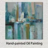 Abstract Canvas Art A Walk in the Rain Hand Painted Artwork målning för kontor Modern inredning