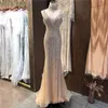 Mode Champagne Sirène Formelle Robes De Bal 2023 V-cou De L'épaule Perles Cristal Arabe Dubaï Femmes Célébrité Robes De Soirée Sur Mesure Robe De Soirée