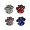 4 cores estilo pata 10mm strass diamante diamante pet amuletos para animais de estimação faça você mesmo amuletos deslizantes personalizados 257f