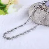 Silver Color Necklace Rope Chain Colgante Plata De Ley 925 Mujer Pierscionki Jewelry For Women Chains261V