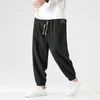 Men's Pants Japanese Linen Casual 2023 Loose Jogging Hip Wrap Drawstring Fashion Large Size M-6XL Sweatpants