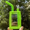 7.3" Glass Bong Green Drink Bottle Smoking Water Pipe Hookah Bong + Glass Bowl