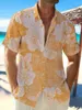 Men's Casual Shirts 2023 Summer Aloha Shirt Fashion 3D Print Flower Beach Vintage Short Sleeve Top Large Loose